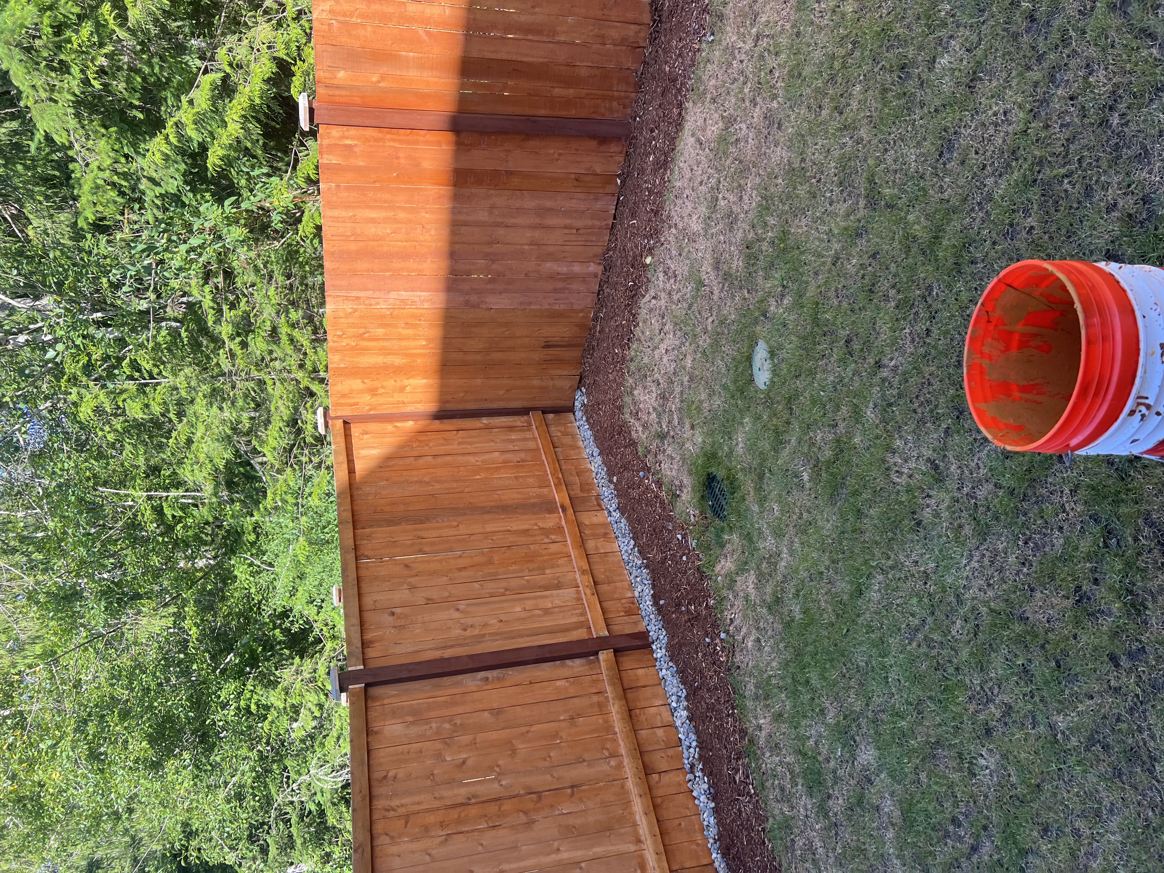 Finished wood fence staining project